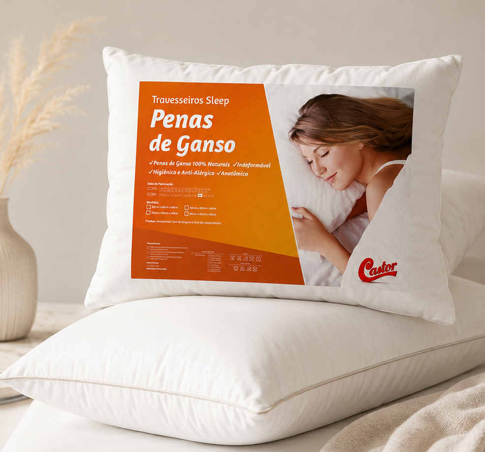 Travesseiro Castor Penas de Ganso